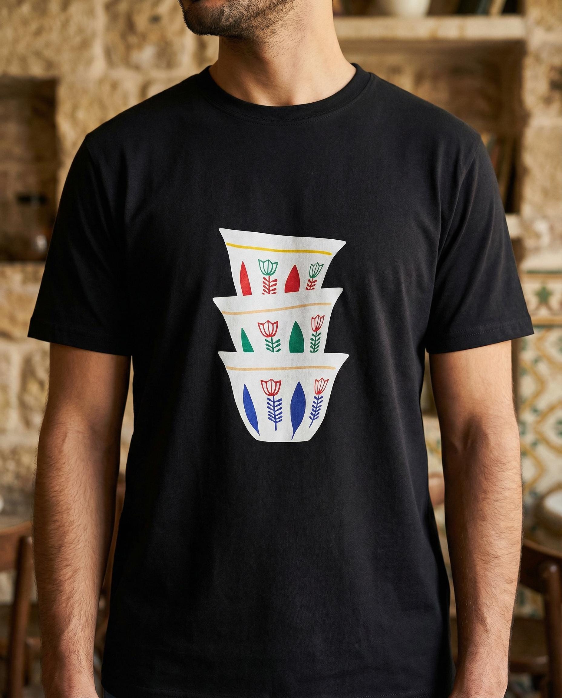 Lebanese Coffee Finjan T-Shirt | Arabic Heritage Graphic Tee