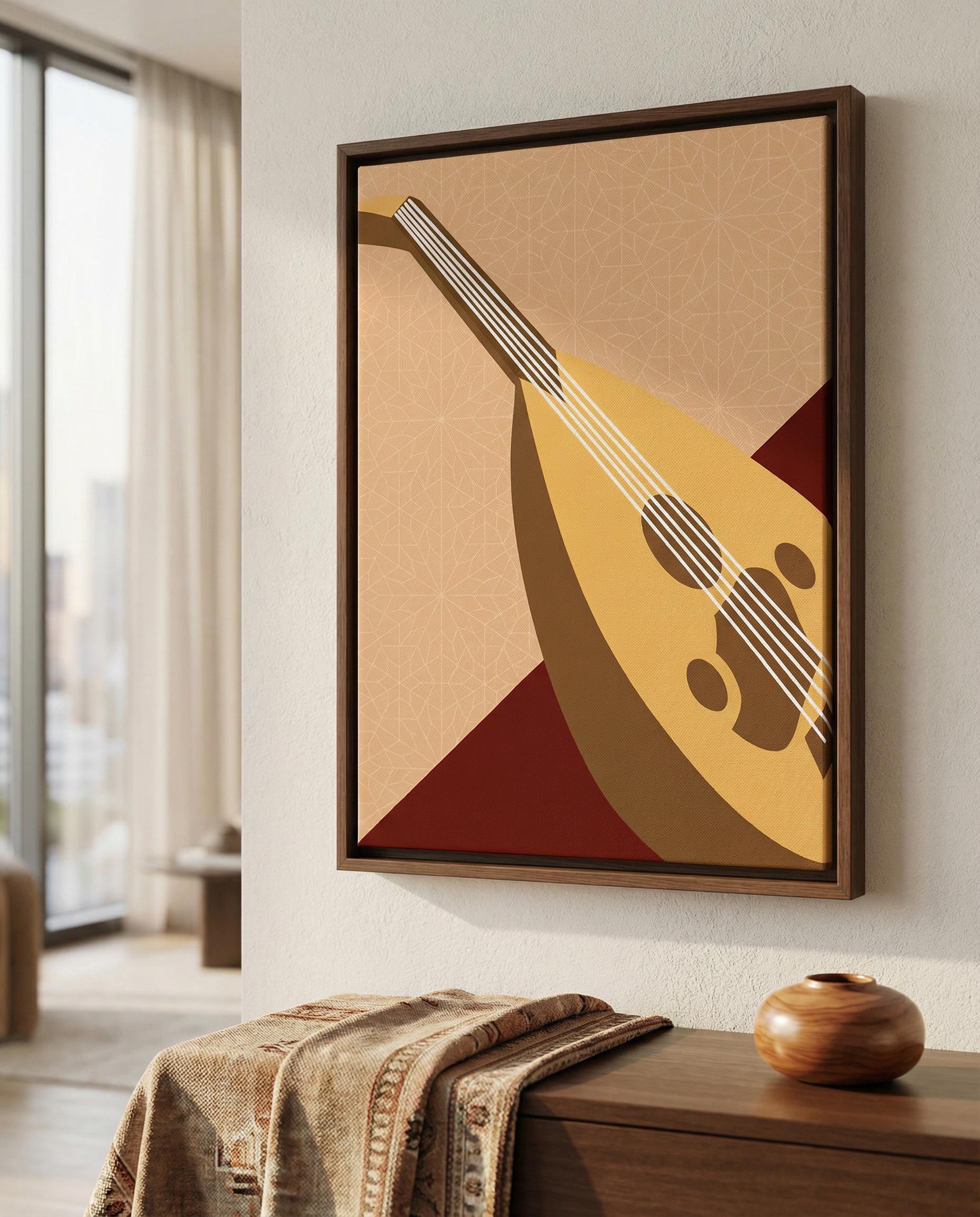 Oud Art Print | Traditional Arabic Instrument Poster | Modern Middle Eastern Music Decor