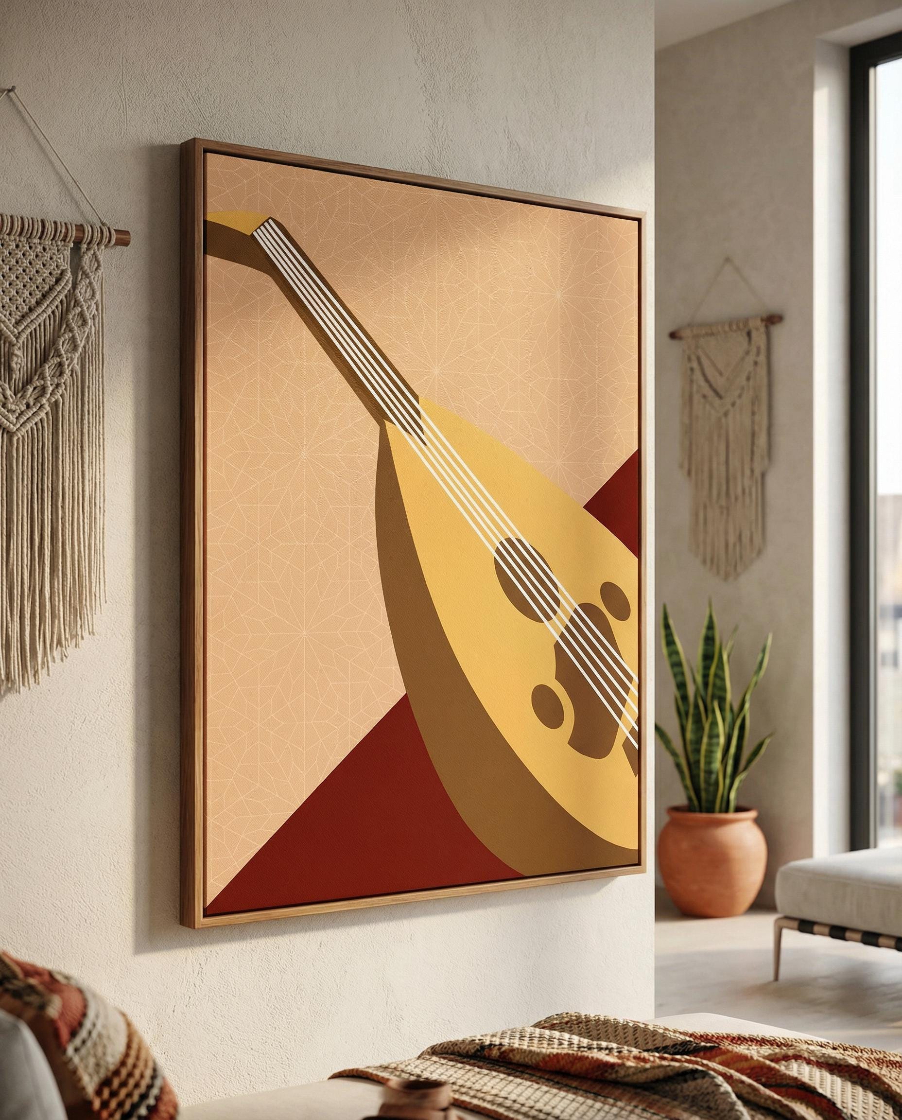Oud Art Print | Traditional Arabic Instrument Poster | Modern Middle Eastern Music Decor