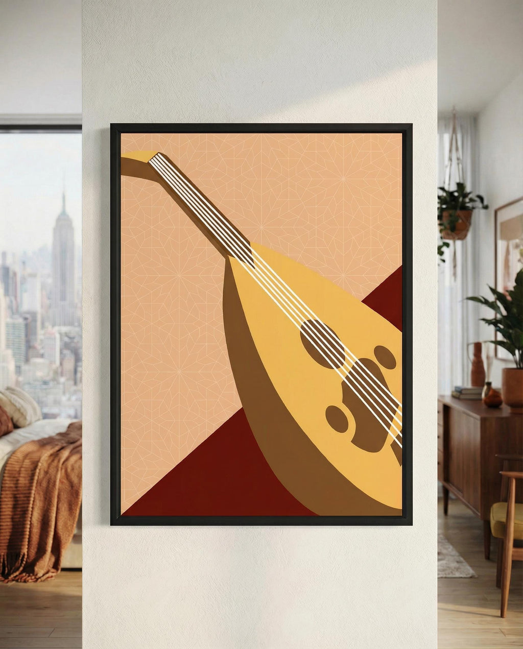Oud Art Print | Traditional Arabic Instrument Poster | Modern Middle Eastern Music Decor