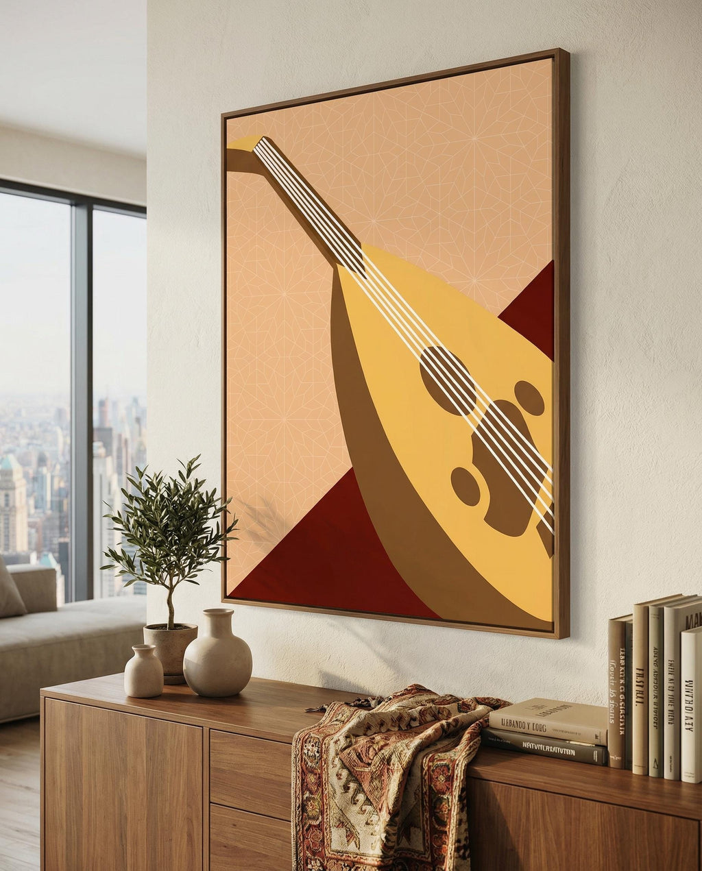 Oud Art Print | Traditional Arabic Instrument Poster | Modern Middle Eastern Music Decor