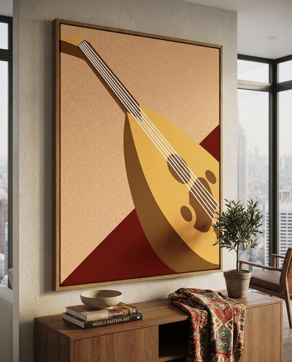 Oud Art Print | Traditional Arabic Instrument Poster | Modern Middle Eastern Music Decor