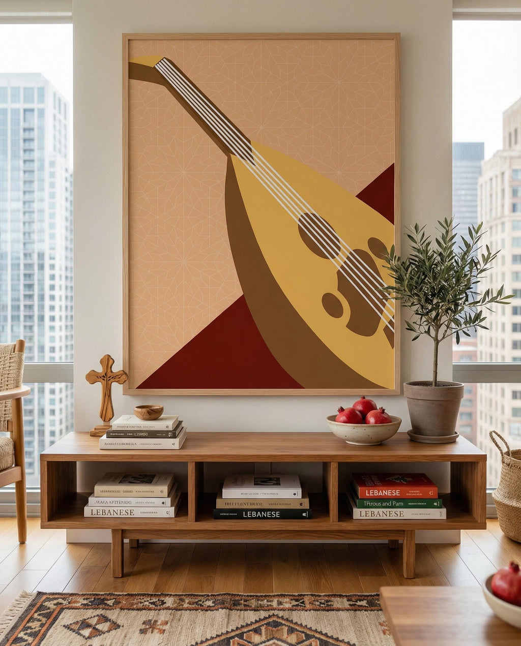 Oud Art Print | Traditional Arabic Instrument Poster | Modern Middle Eastern Music Decor