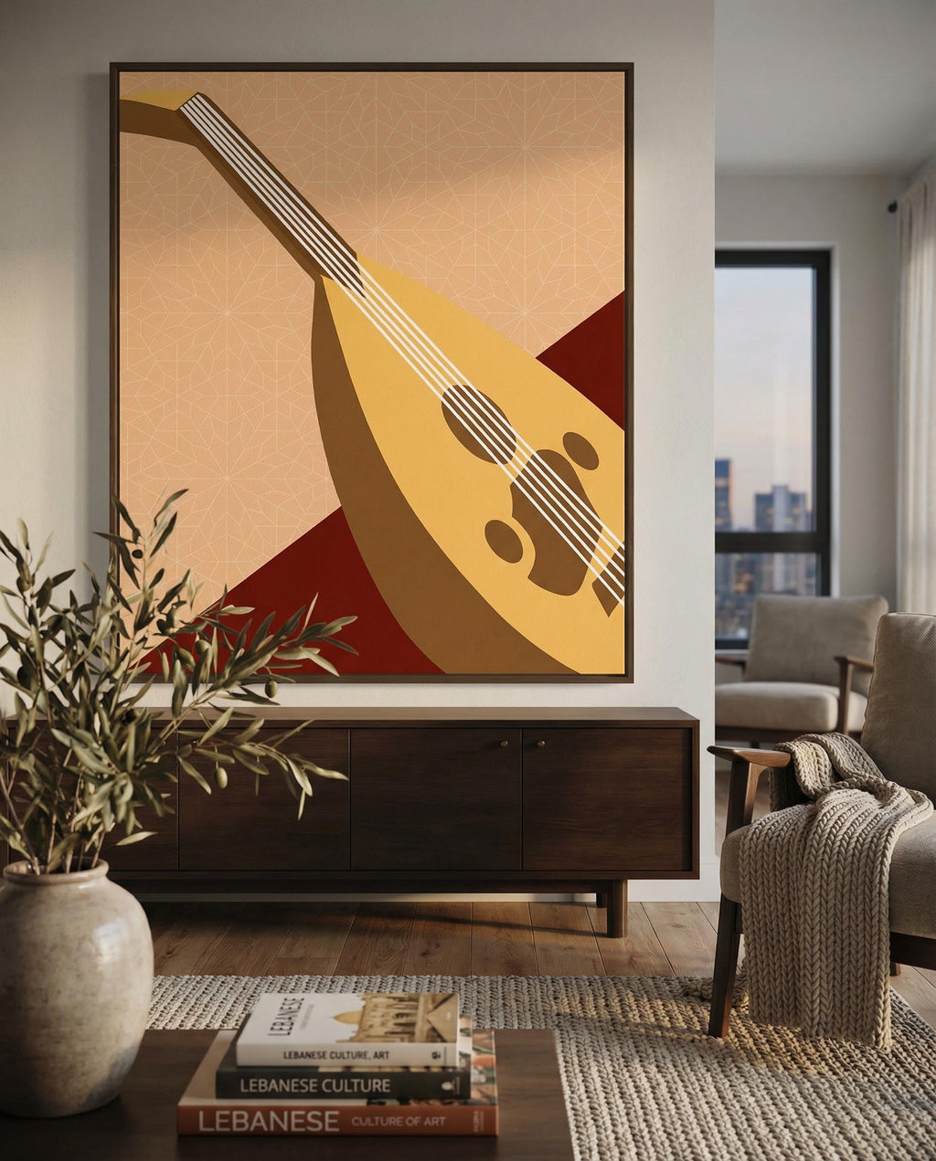 Oud Art Print | Traditional Arabic Instrument Poster | Modern Middle Eastern Music Decor